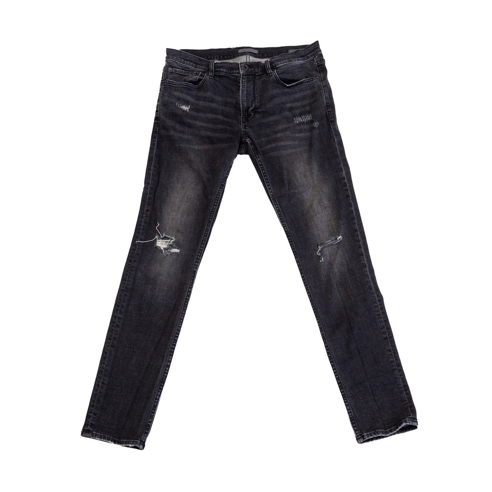 John Varvatos JV703 Skinny Jeans W32 Black Distressed Denim Slim Fit Italy Style